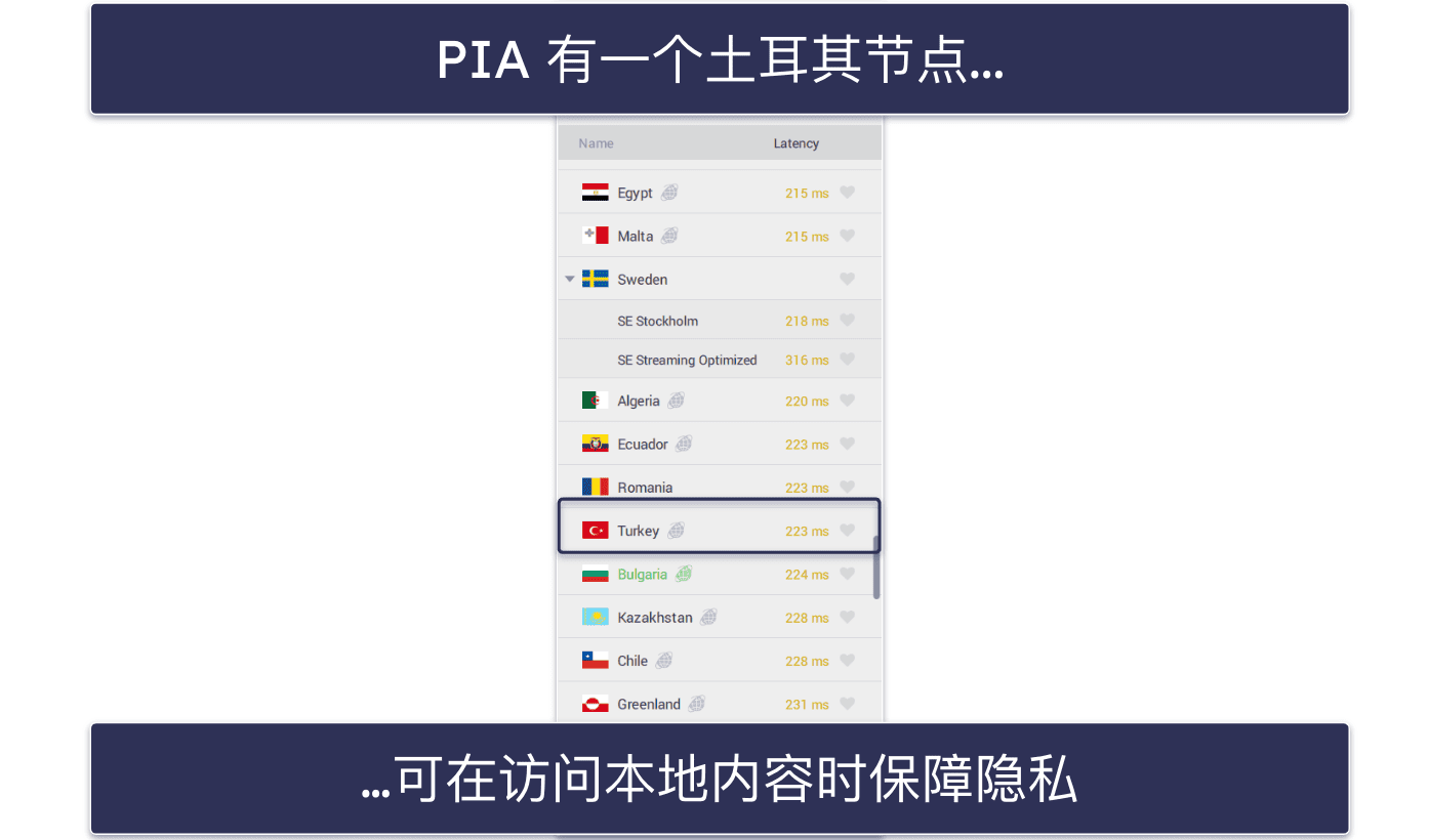 🥈2. Private Internet Access：个性化的土耳其 VPN