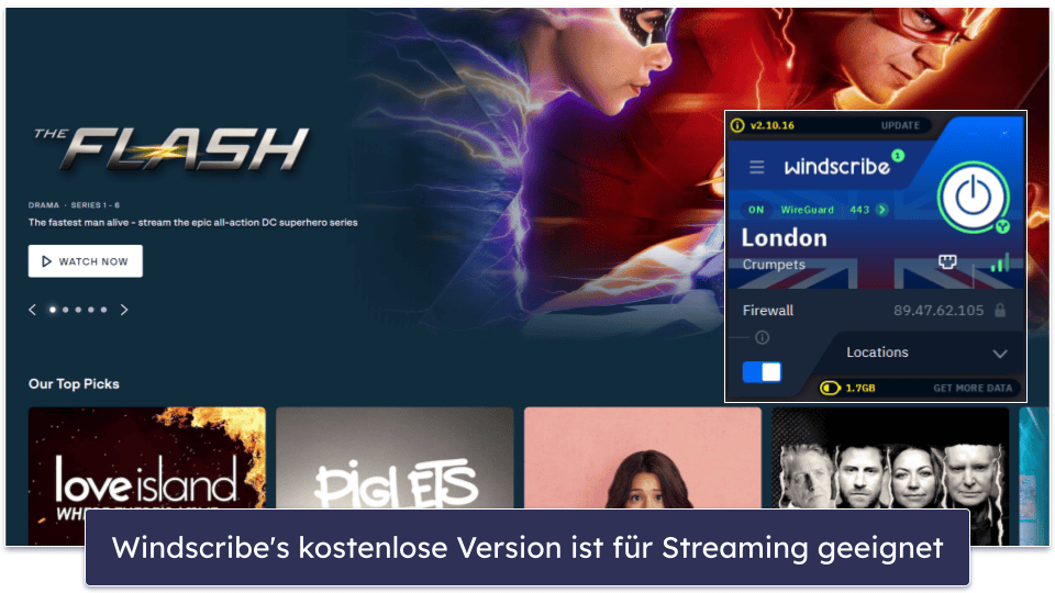 5. Windscribe — Ein großartiges kostenloses VPN für Streaming &amp; Torrent-Filesharing in Europa