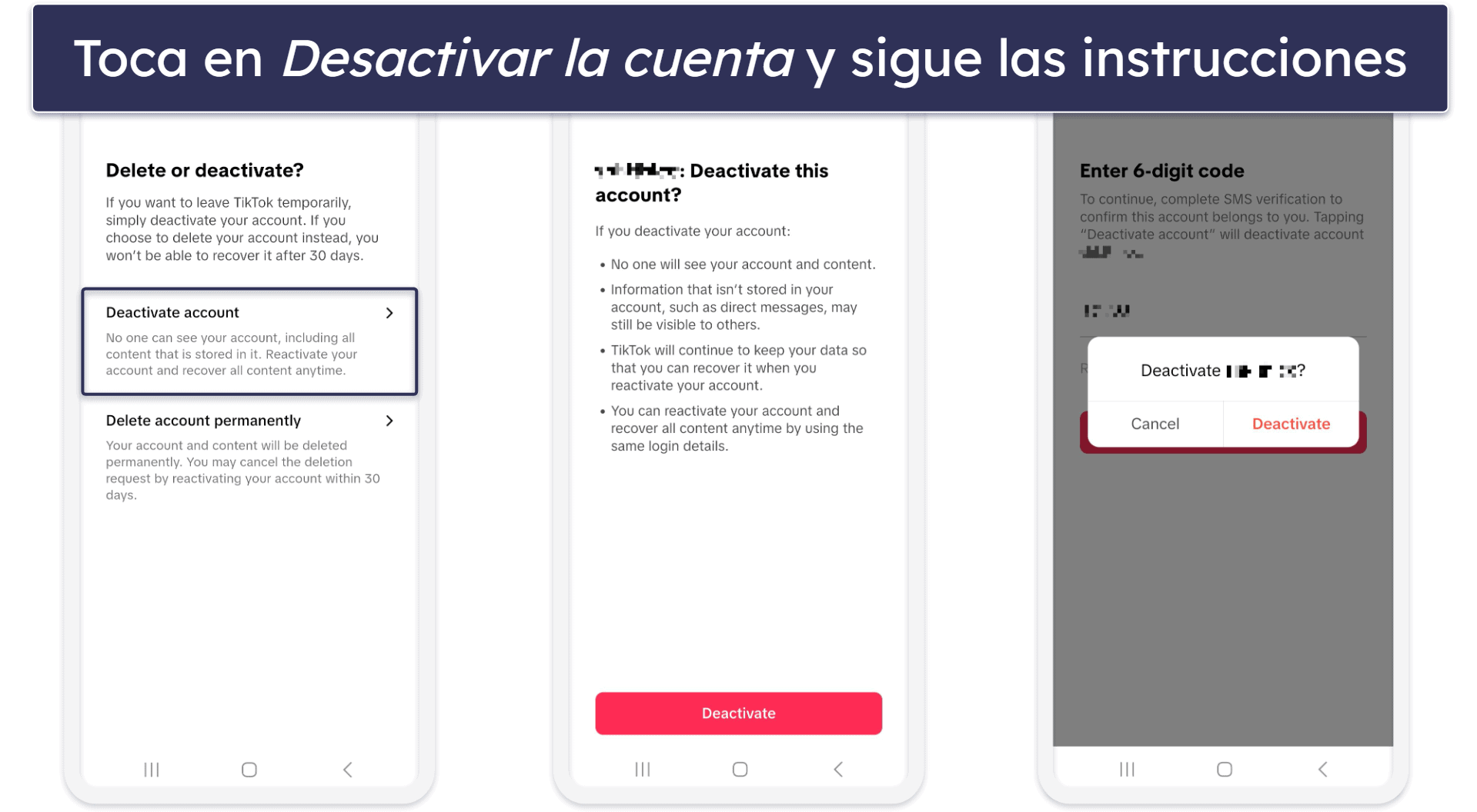 Cómo desactivar tu cuenta de TikTok
