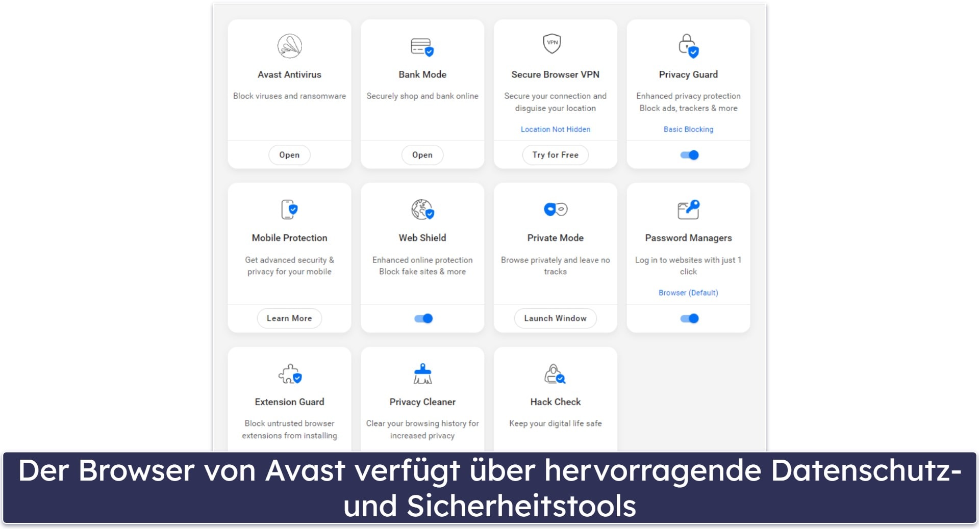 5. Avast Secure Browser – Bezahlbares Premium-VPN + Hochwertige Sicherheitsfunktionen