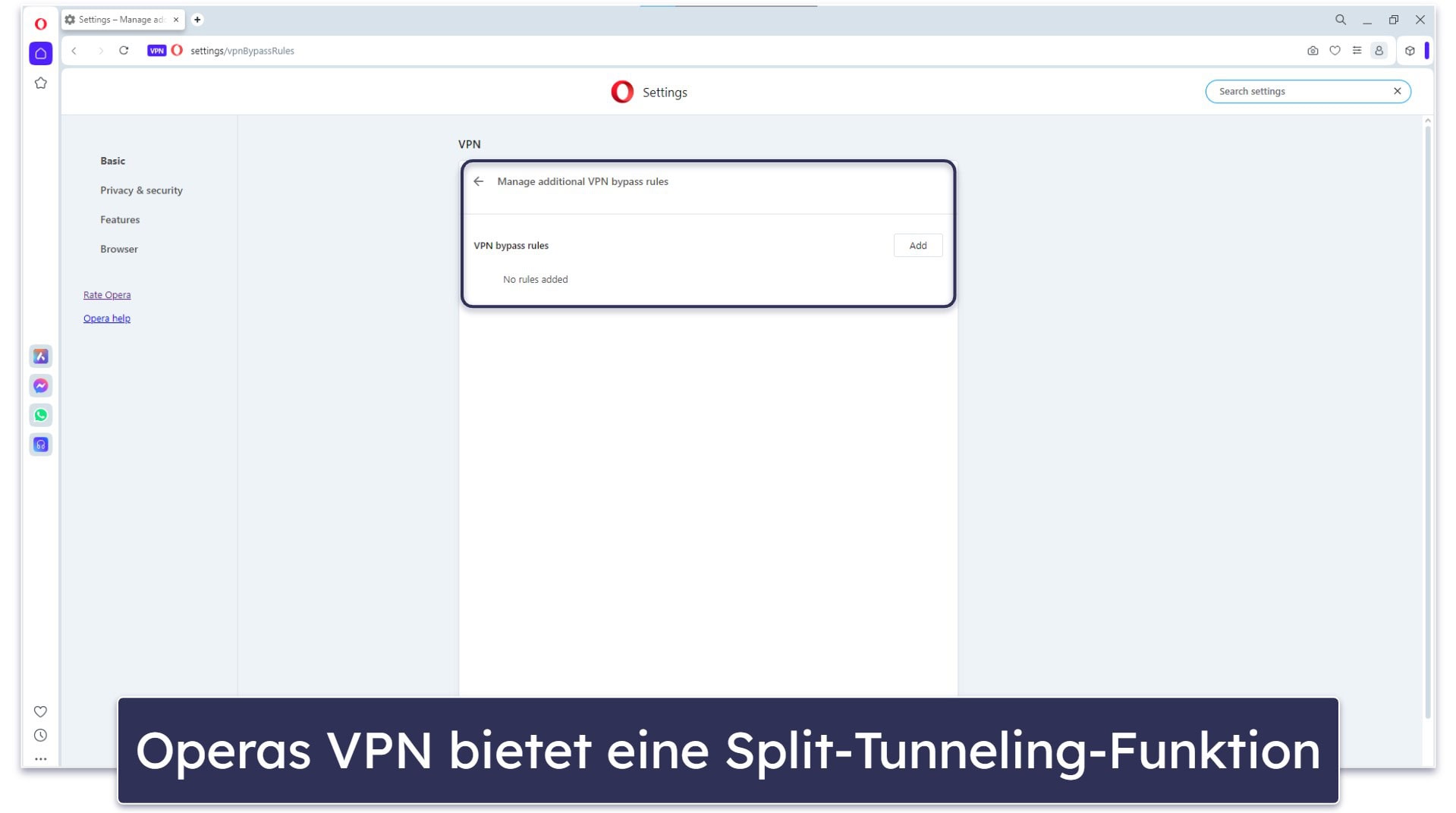 🥇1. Opera — Bester Gesamt-Browser mit einem VPN in 2026
