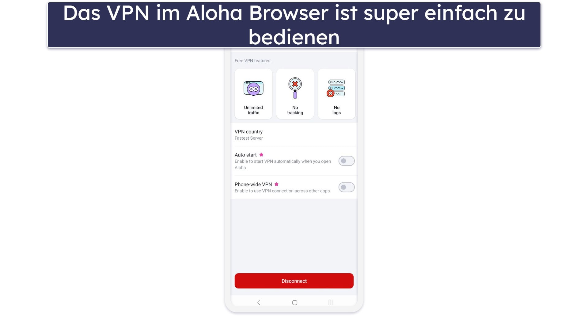 🥈2. Aloha Browser – Minimalistischer Browser mit integriertem VPN (Ideal für Anfänger)