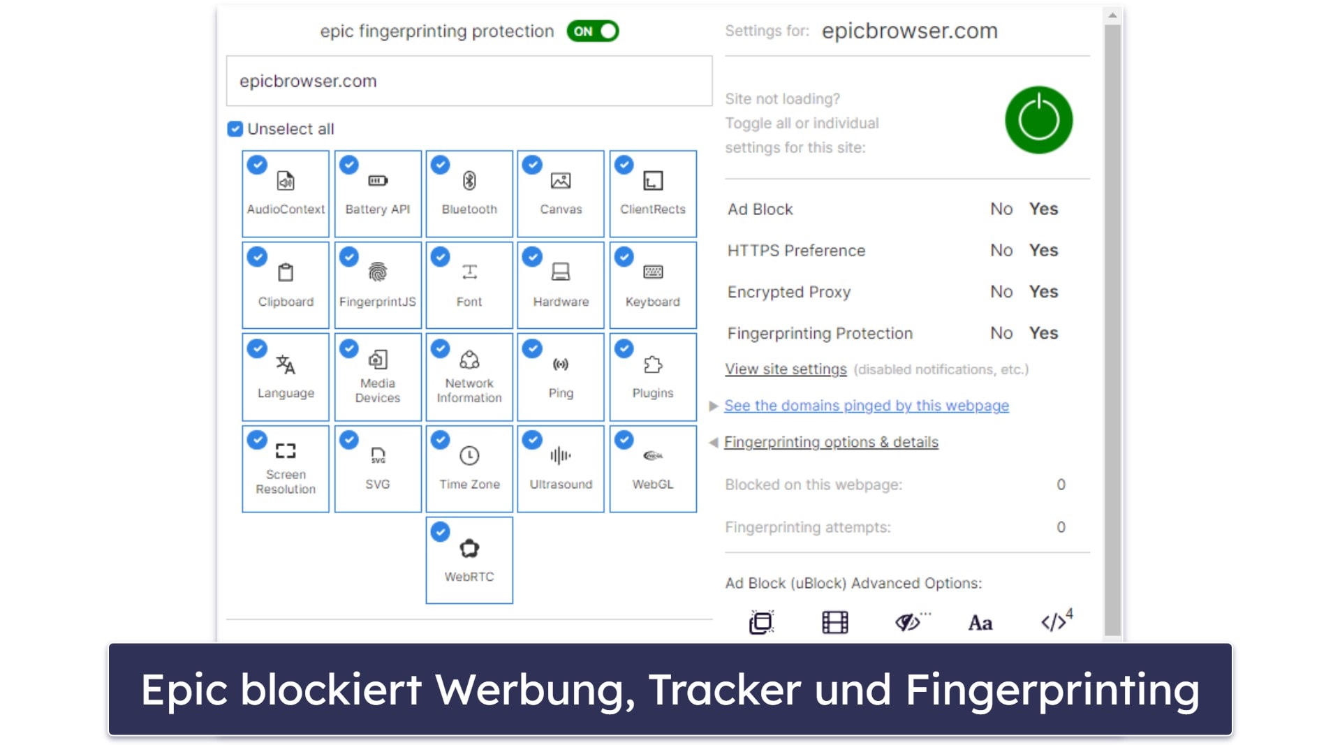 🥉3. Epic Privacy Browser — Datenschutzorientierter Browser mit einem guten VPN