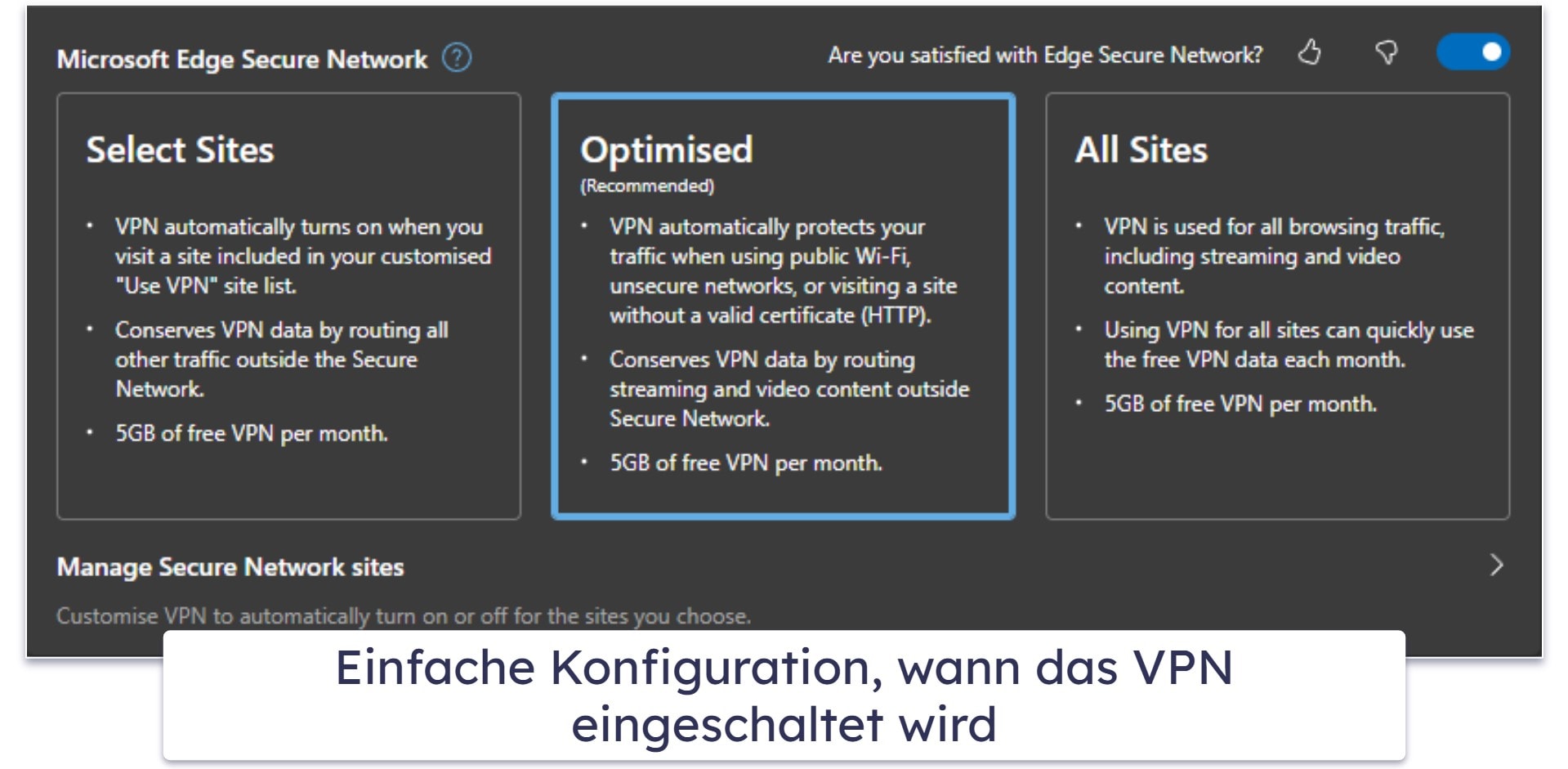 4. Microsoft Edge Secure Network — Praktisches browserbasiertes VPN für Edge-Nutzer
