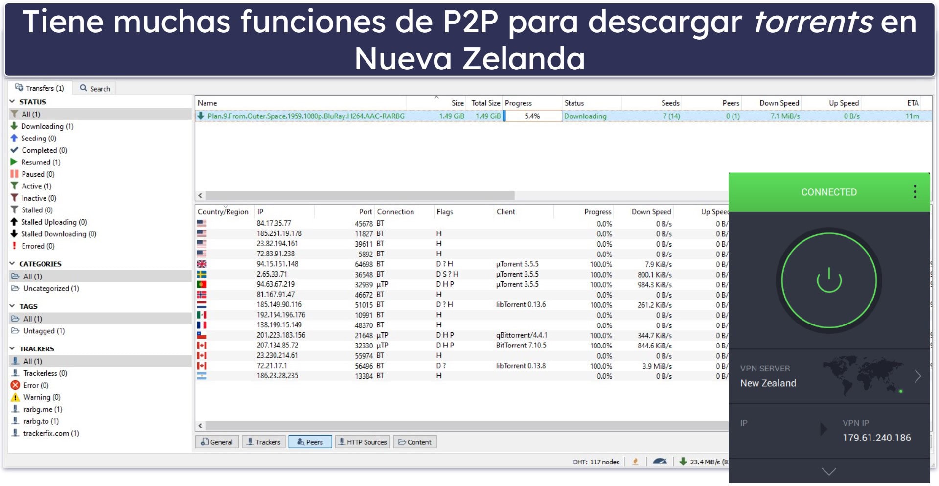 2. Private Internet Access: Es una gran VPN para descargar torrents en Nueva Zelanda