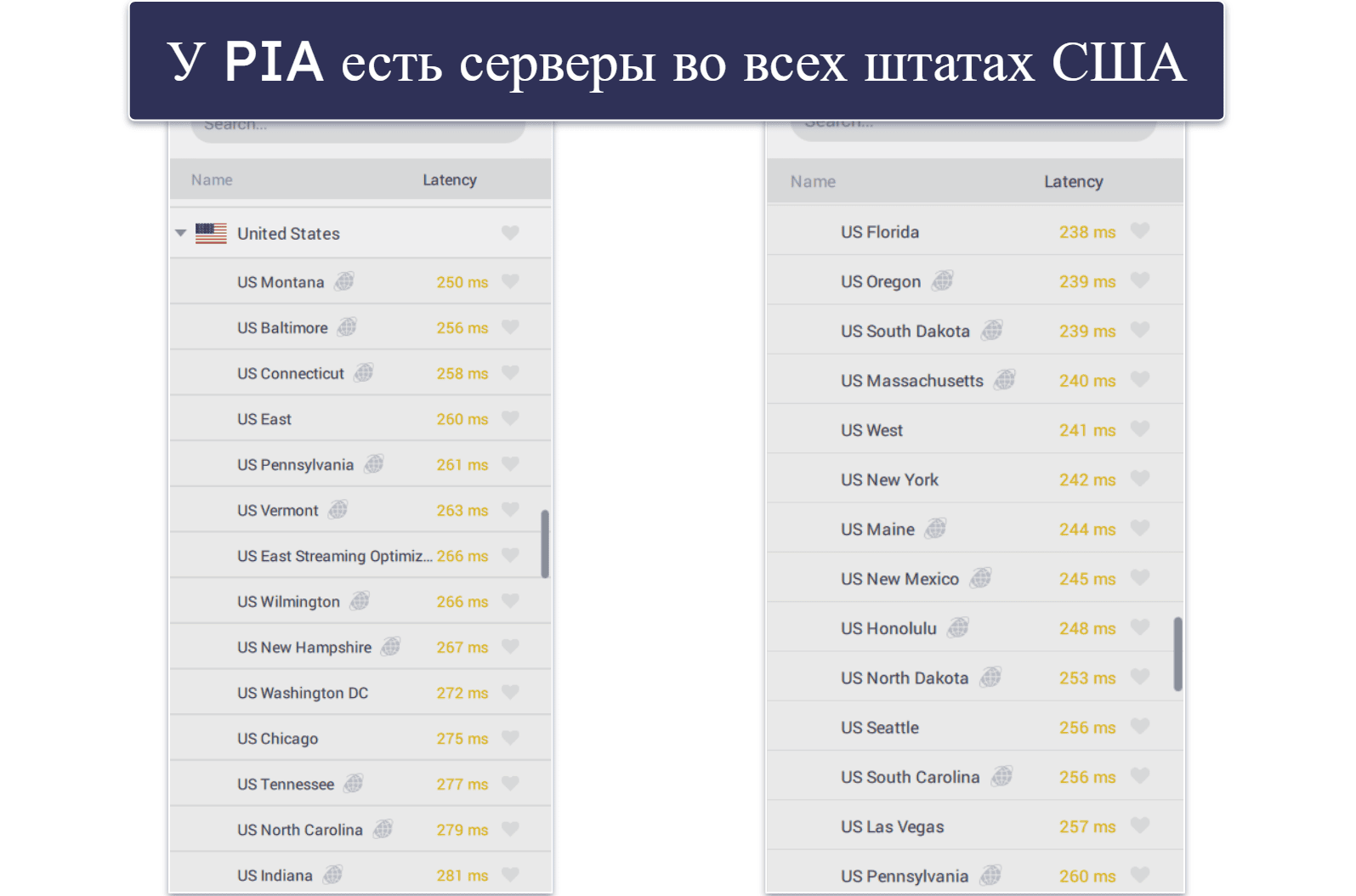 🥈2. Private Internet Access — Отличный выбор для онлайн-просмотра местных спортивных событий