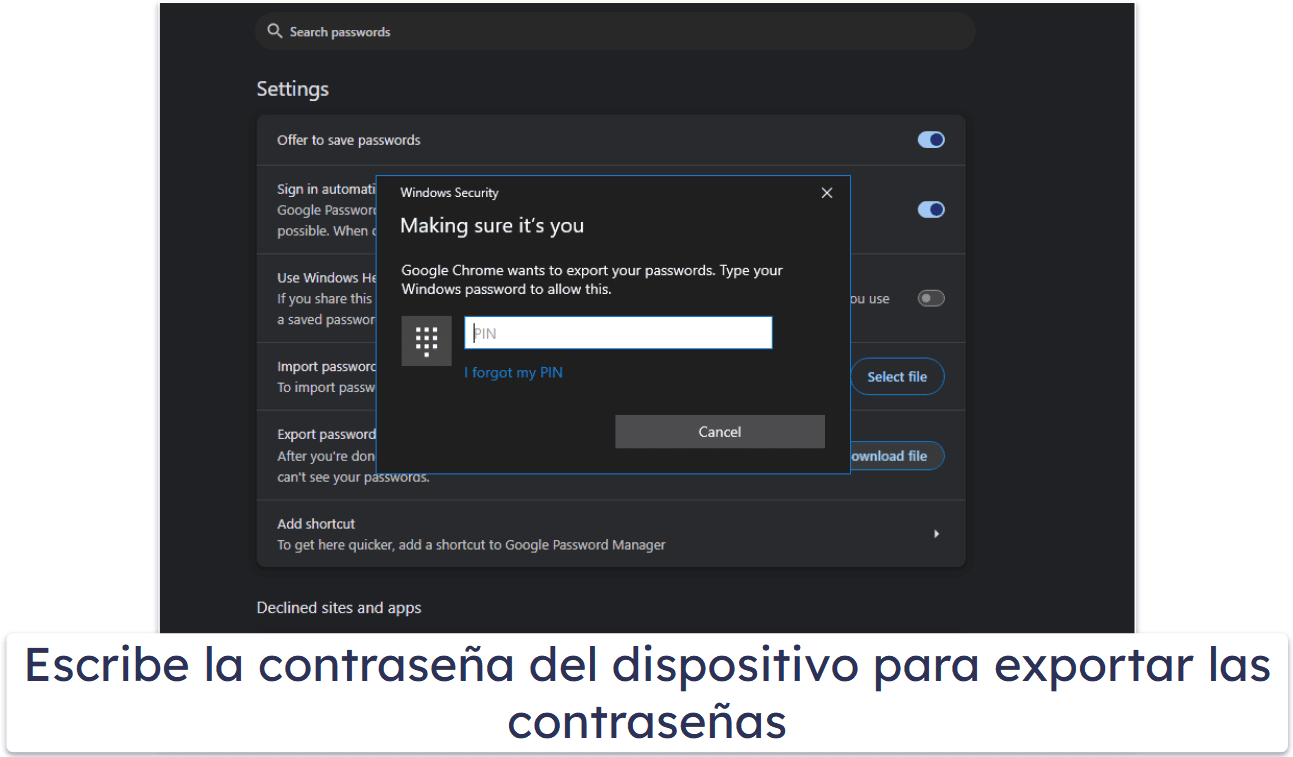 Cómo exportar contraseñas de Chrome a un gestor de contraseñas externo