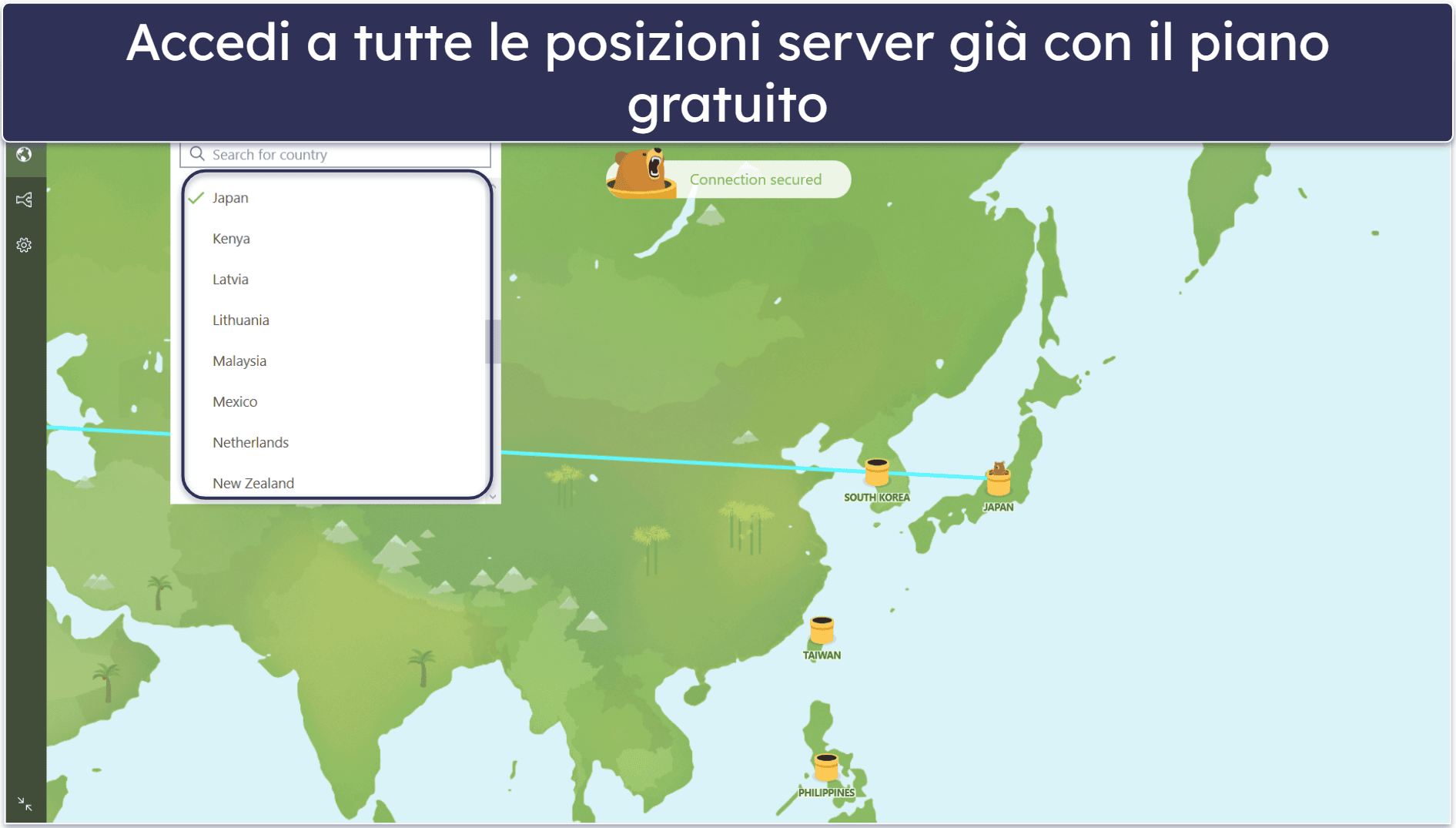 5. TunnelBear: VPN facile da utilizzare per la Cina