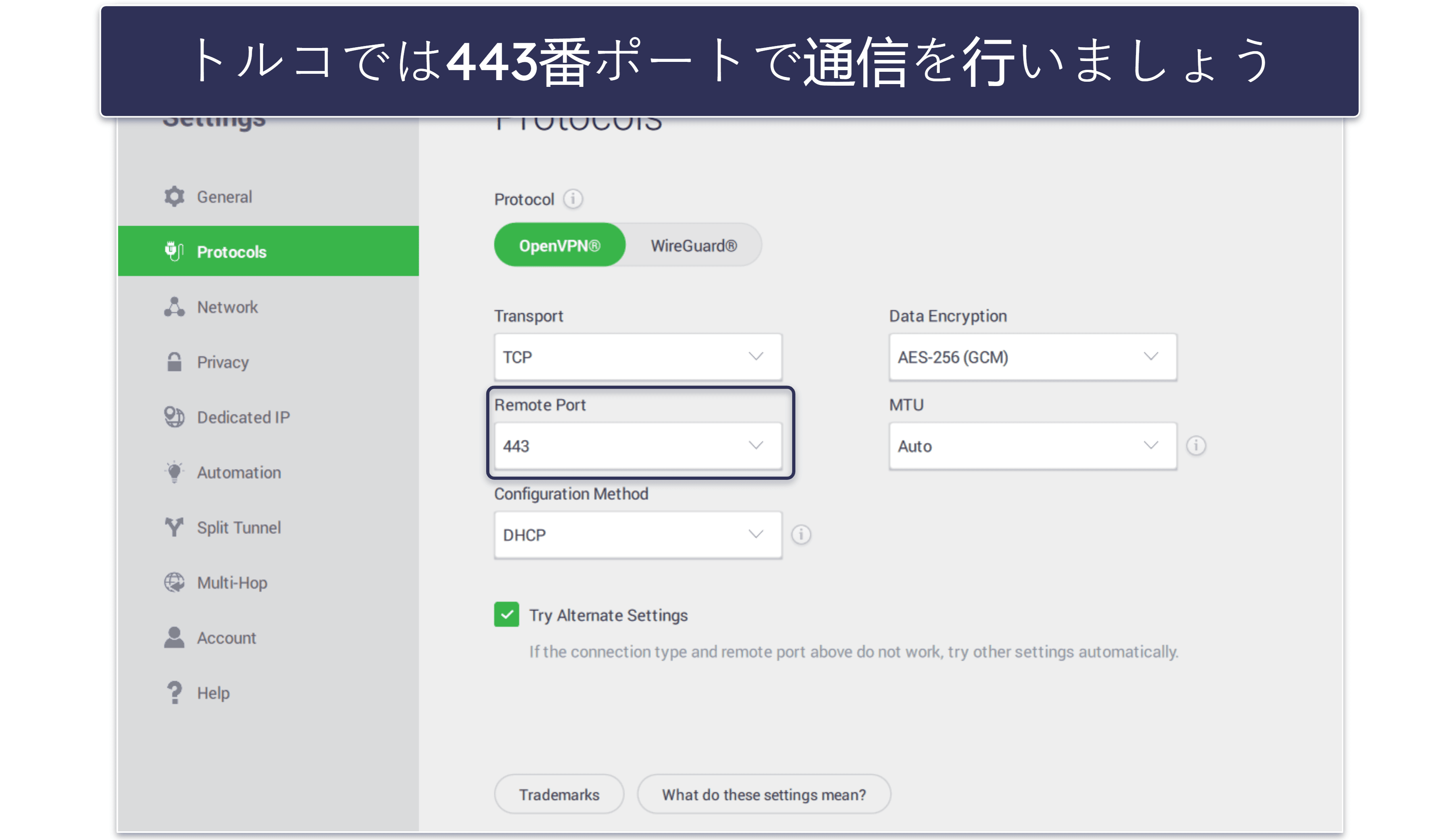 🥈2. Private Internet Access:トルコ向けにカスタマイズが可能なVPN