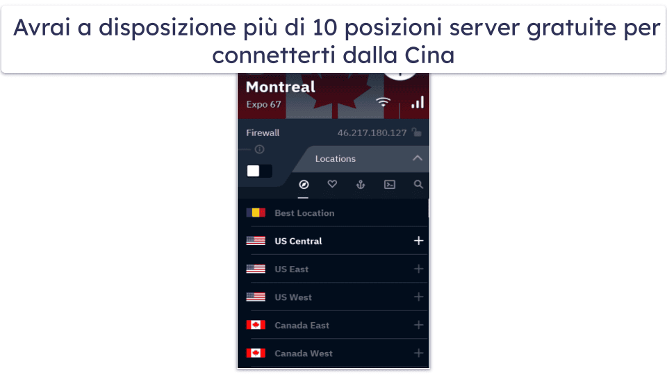 🥉3. Windscribe: buona selezione di server gratuiti per la Cina