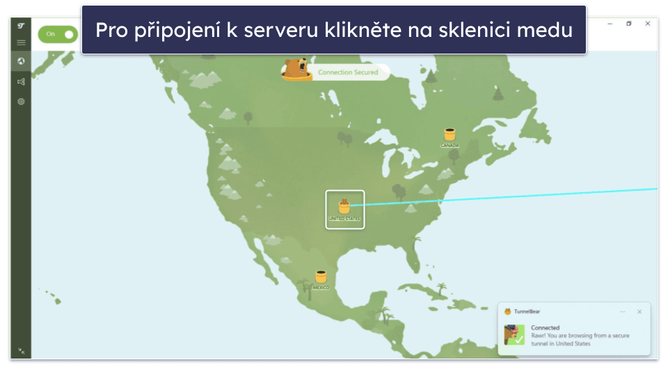 10. TunnelBear – Přívětivá aplikace se zábavným ovládáním