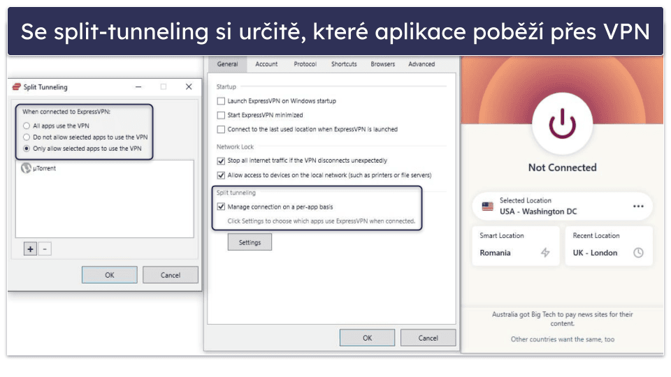 🥇1. ExpressVPN – Nejlepší VPN s měsíčním placením