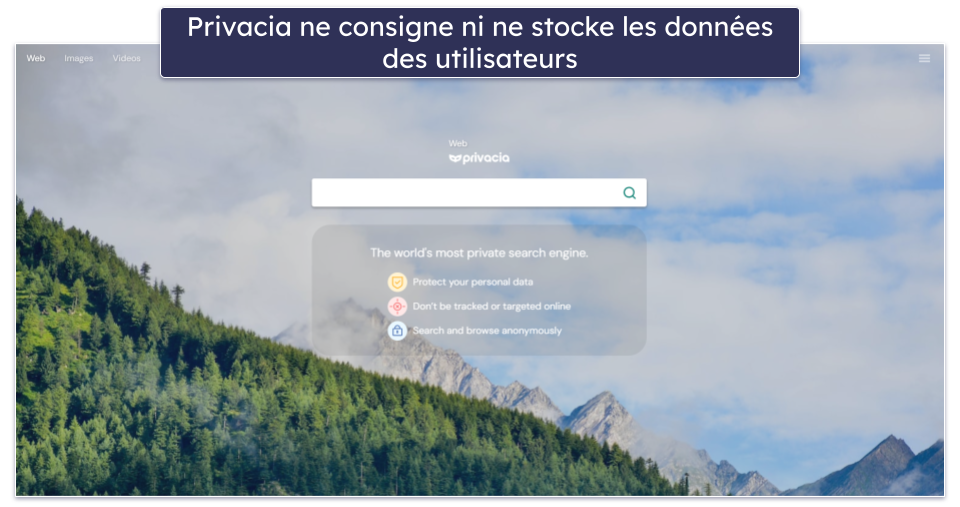7. Privacia — Un moteur de recherche privé simple, fiable et sécurisé