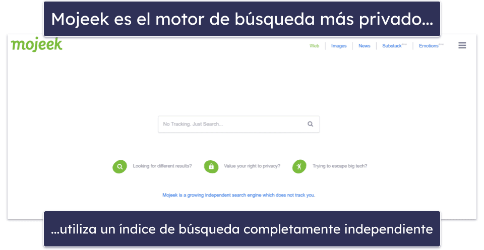 🥇1. Mojeek: el mejor buscador privado con políticas anónimas de datos