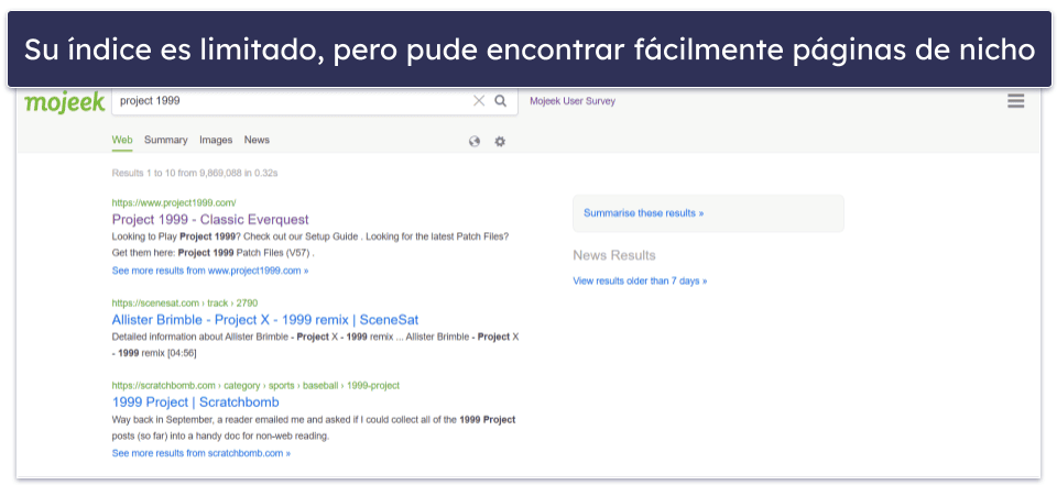 🥇1. Mojeek: el mejor buscador privado con políticas anónimas de datos