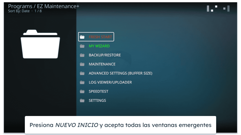 ¿Cómo desinstalar una build para Kodi