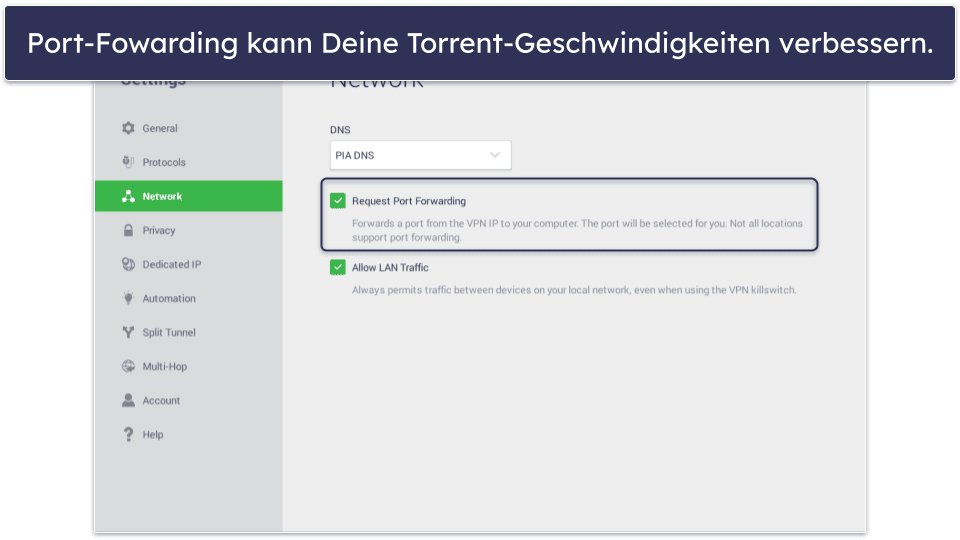 🥈2. Private Internet Access – toll, um in Italien Torrents herunterzuladen