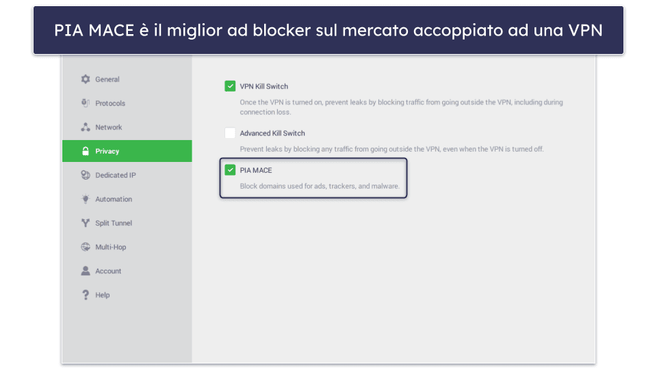 🥈2. Private Internet Access: ottima per il torrenting in Italia