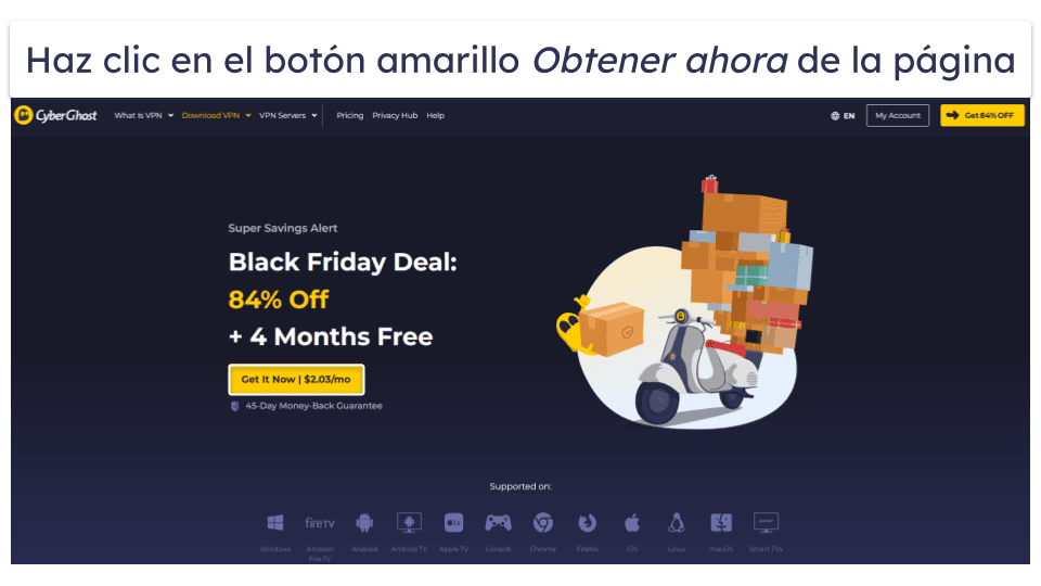 Prueba CyberGhost VPN sin riesgos durante 45 días (guía paso a paso)