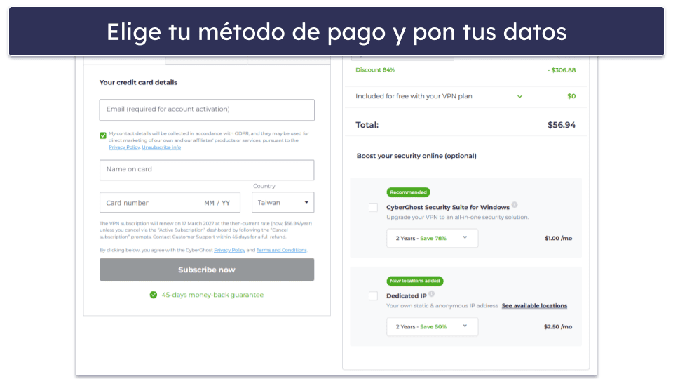 Prueba CyberGhost VPN sin riesgos durante 45 días (guía paso a paso)