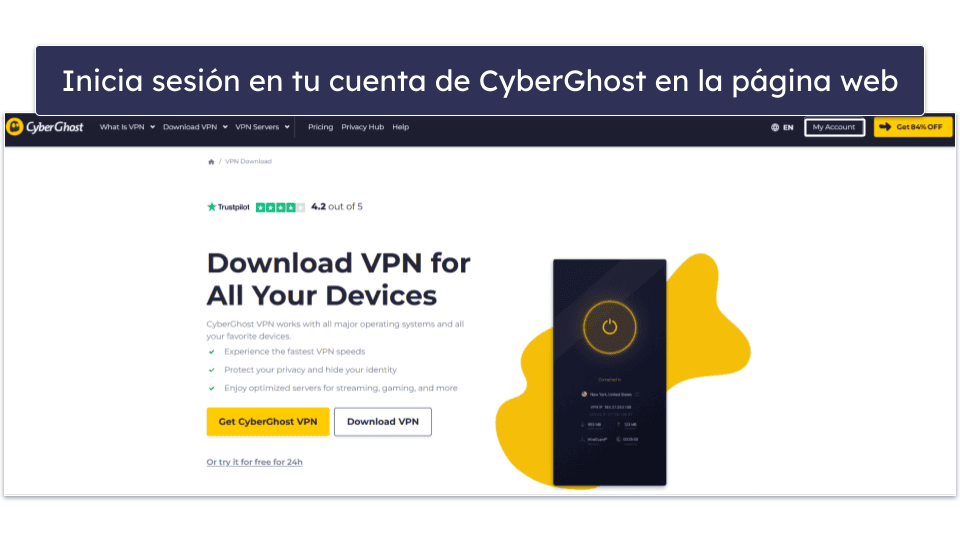 Prueba CyberGhost VPN sin riesgos durante 45 días (guía paso a paso)