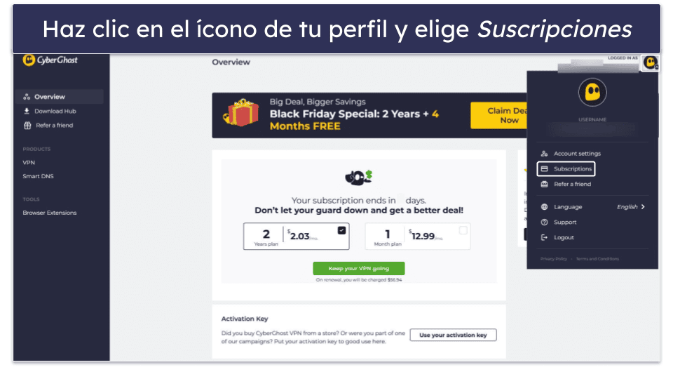 Prueba CyberGhost VPN sin riesgos durante 45 días (guía paso a paso)