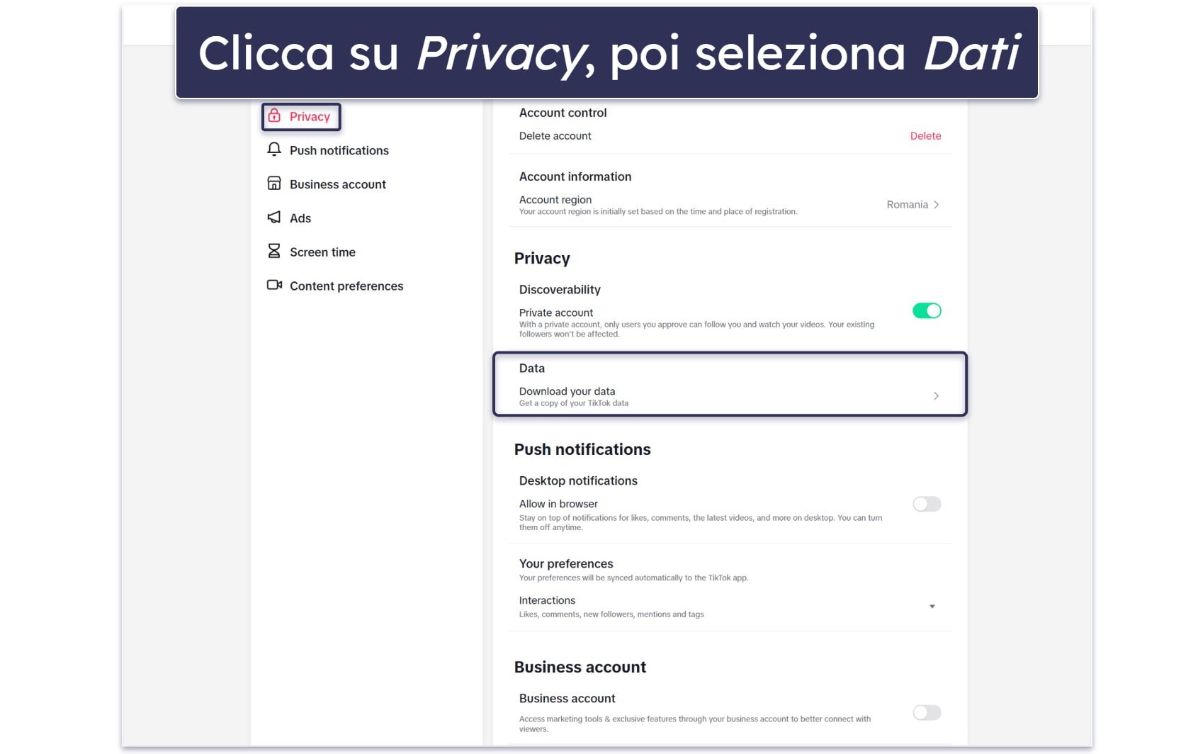 Come effettuare il backup del tuo account TikTok prima di eliminarlo