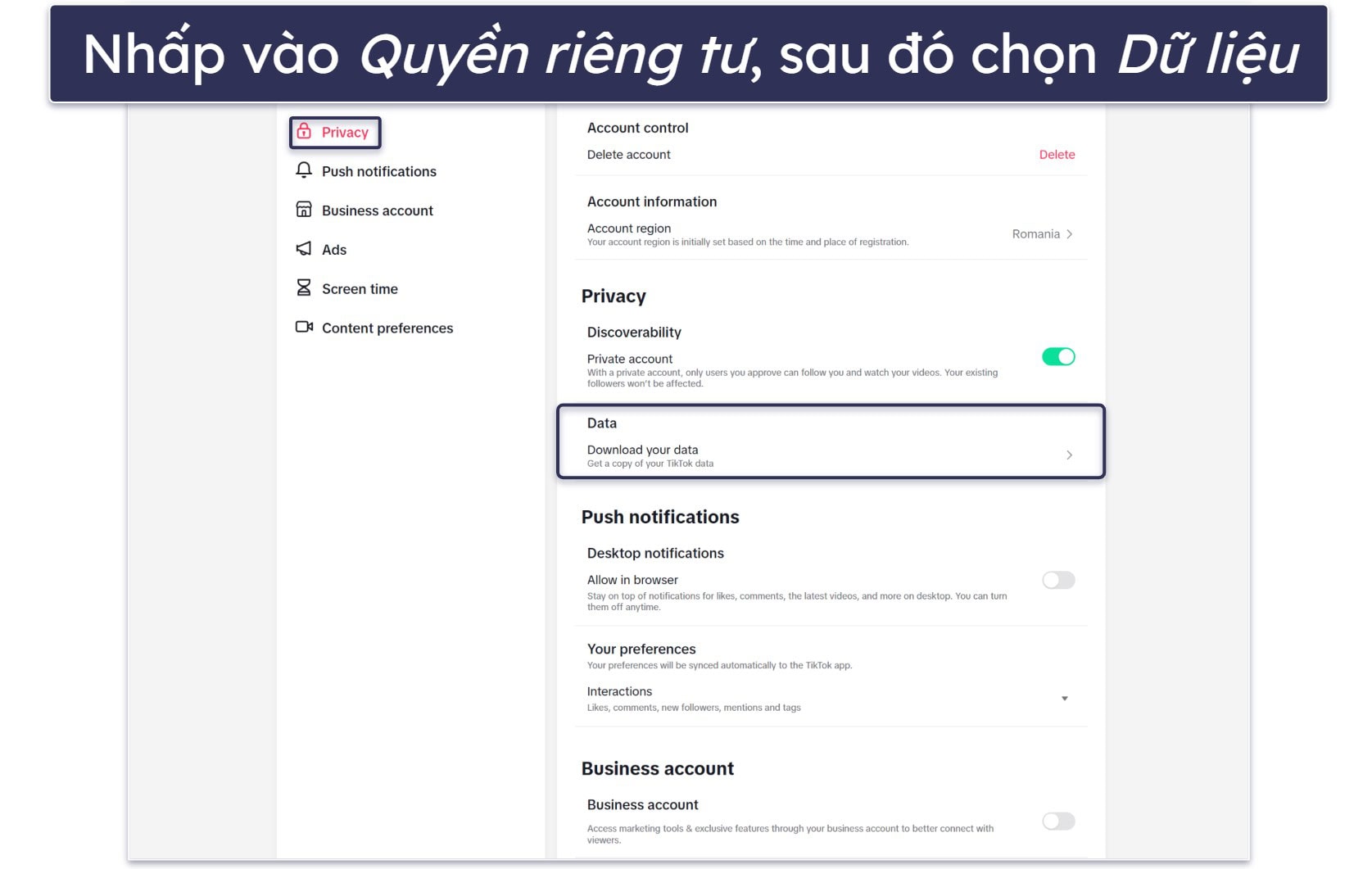 Cách sao lưu tài khoản TikTok của bạn trước khi bạn xóa nó