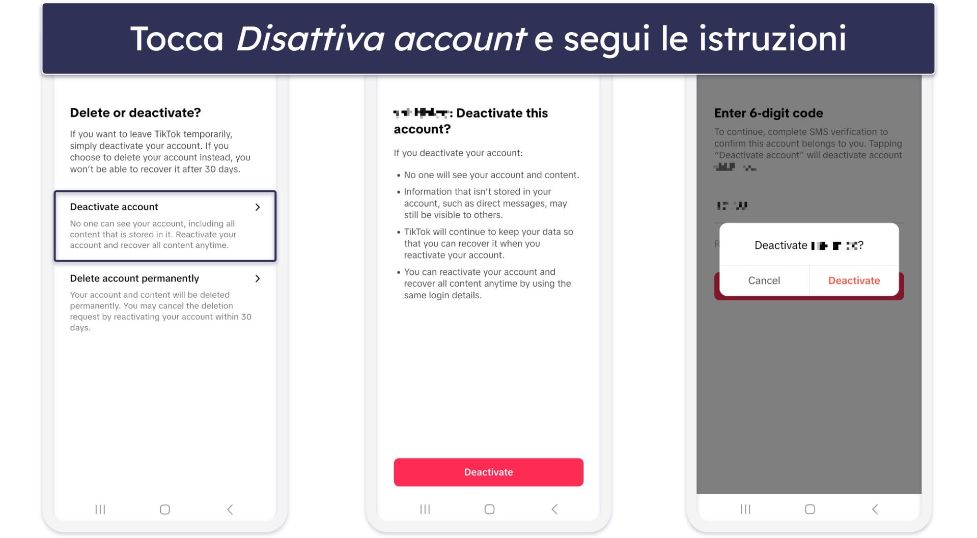 Come disattivare il tuo account TikTok