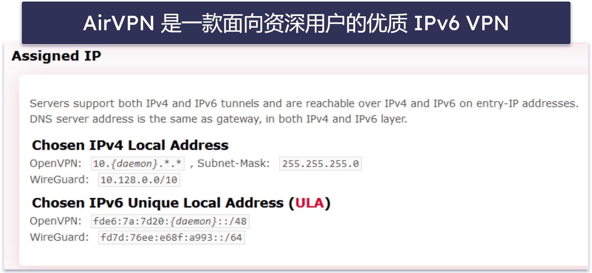 5. AirVPN :可自定义,所有服务器都支持 IPv6 流量