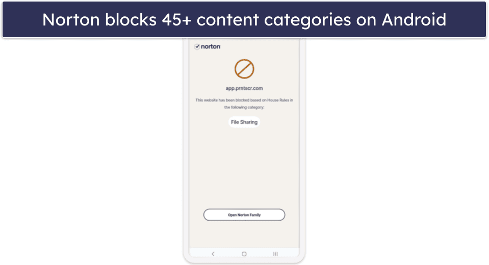 🥈 2. Norton Family — Great Web & App Filtering on Android Devices