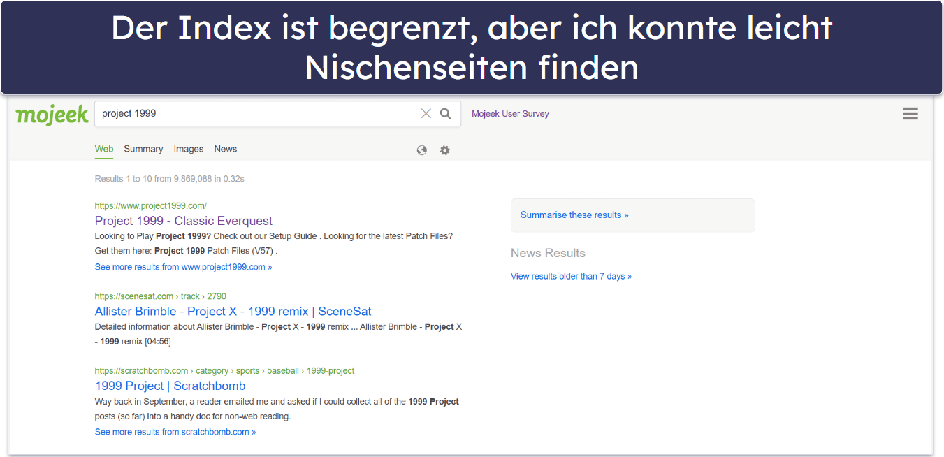 🥇1. Mojeek — Die beste sichere Suchmaschine mit anonymen Datenschutzrichtlinien