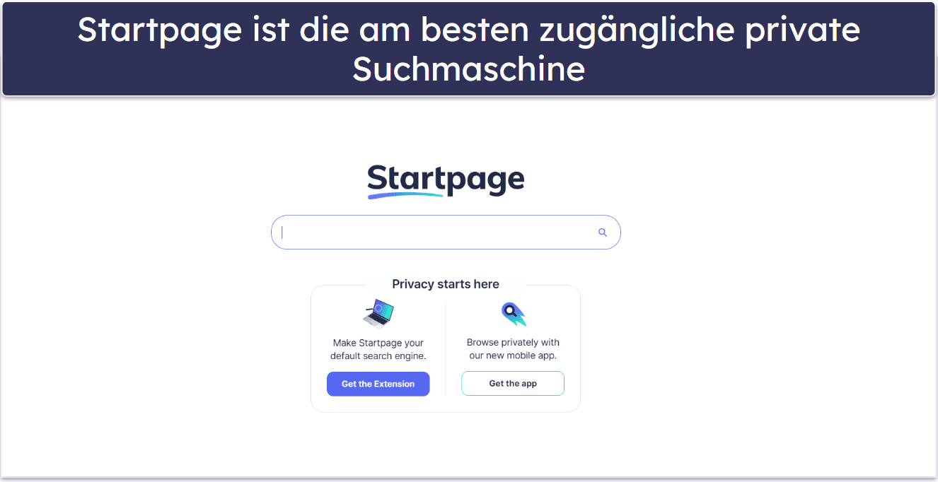 🥈2. Startpage — Die benutzerfreundlichste und sicherste Suchmaschine (anonymisiert Google-Suchen, ohne persönliche Daten zu speichern)