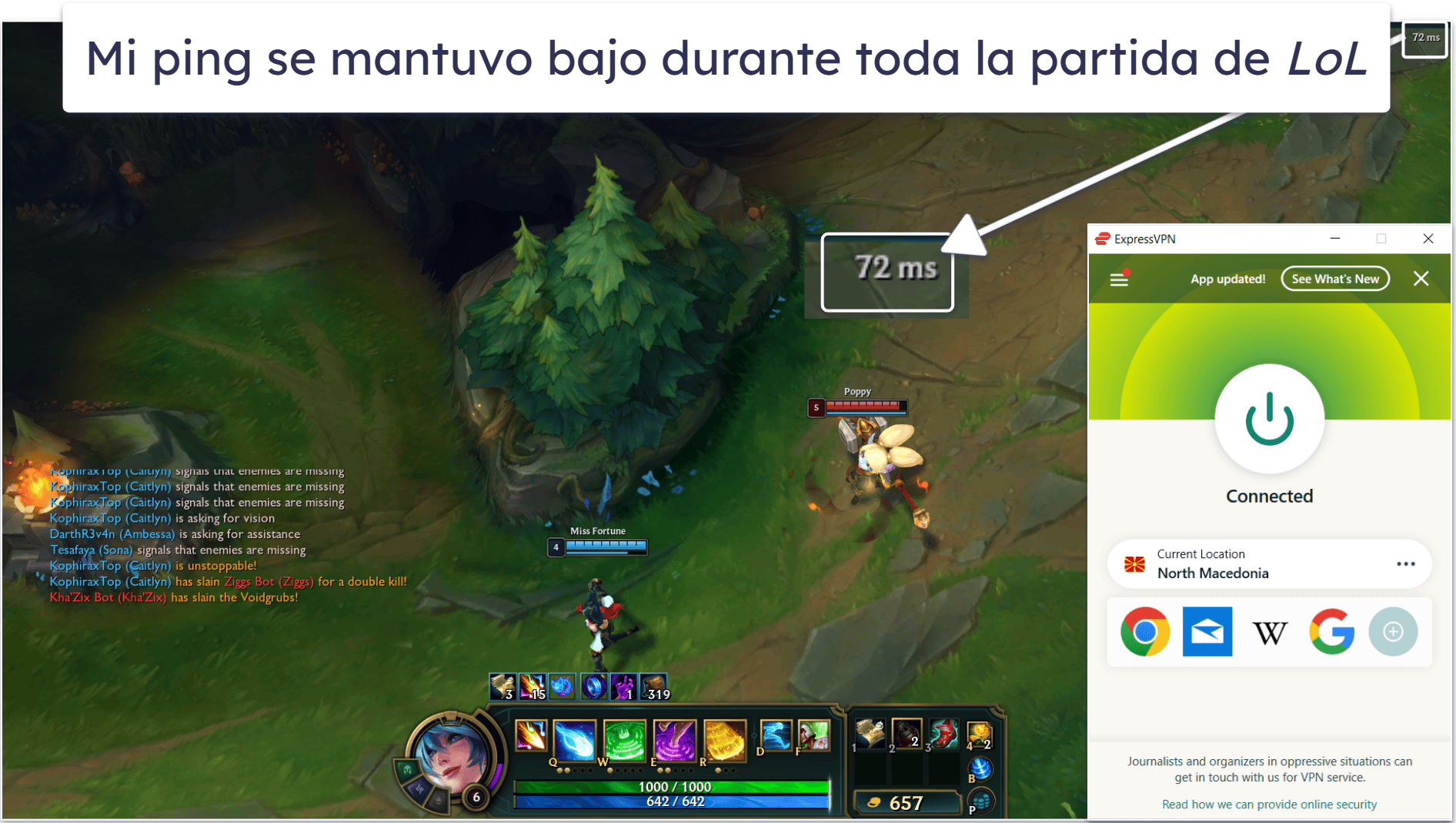 🥇1. ExpressVPN: la mejor League of Legends VPN