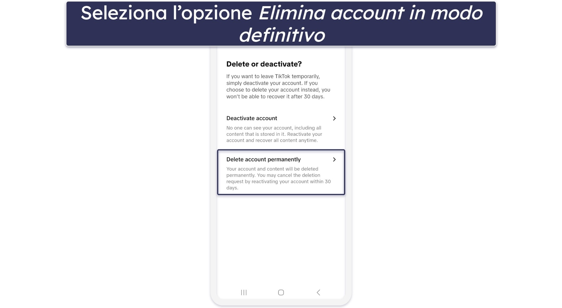 Come eliminare il tuo account TikTok