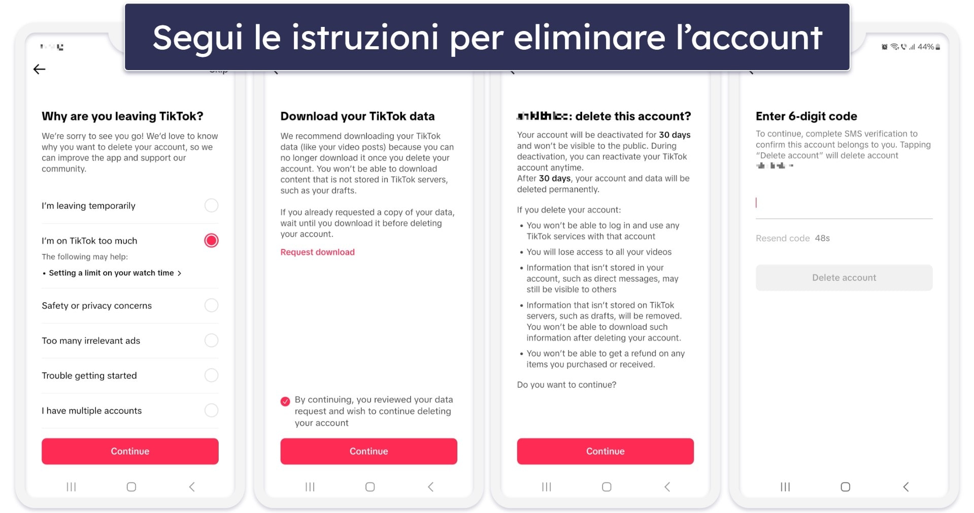 Come eliminare il tuo account TikTok