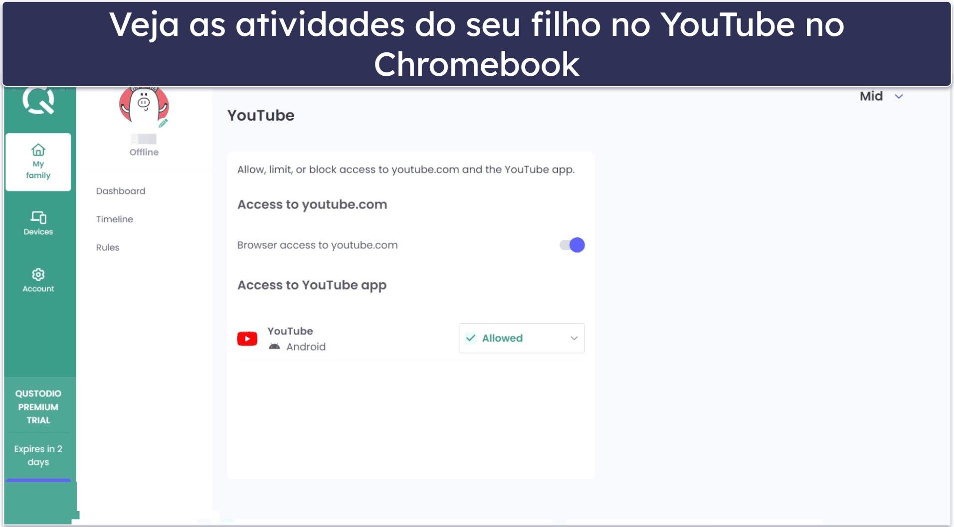 🥇 1. Qustodio — Melhor app de controle dos pais para Chromebook em termos gerais