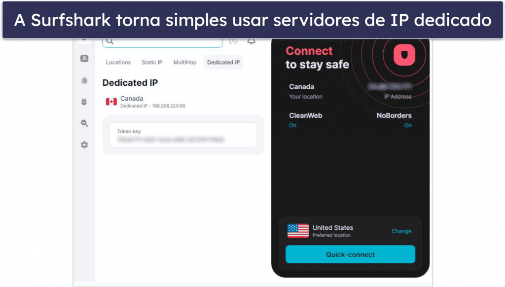🥉3. Surfshark — ótima VPN com IP dedicado para iniciantes (com conexões ilimitadas)