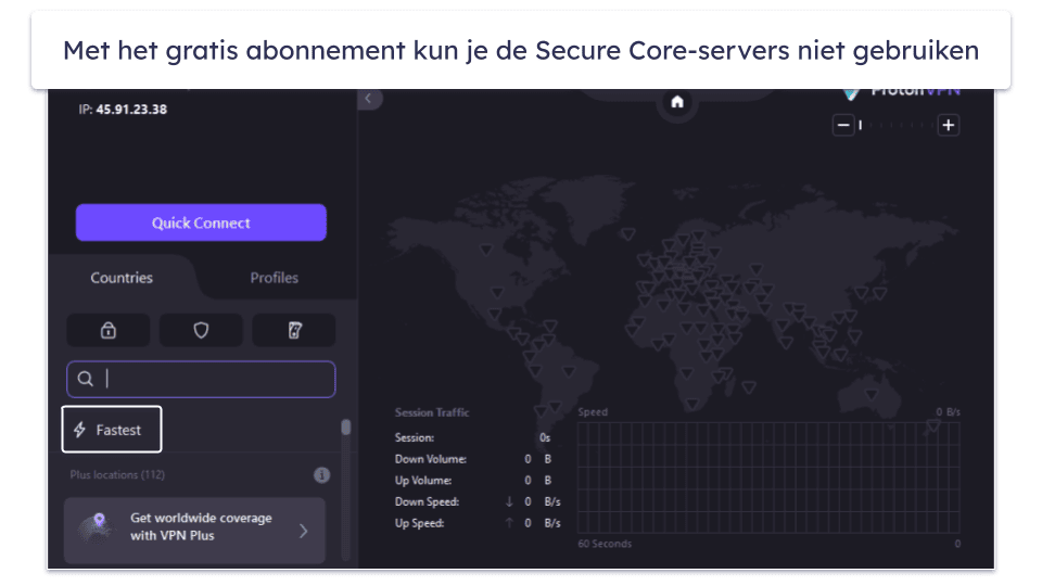 5. Proton VPN — Geweldige privacy + goed gratis abonnement