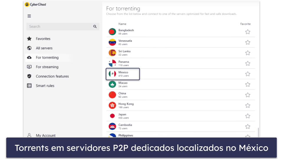 🥉3. CyberGhost VPN – ótima VPN com recurso de automação para conexão fácil no México
