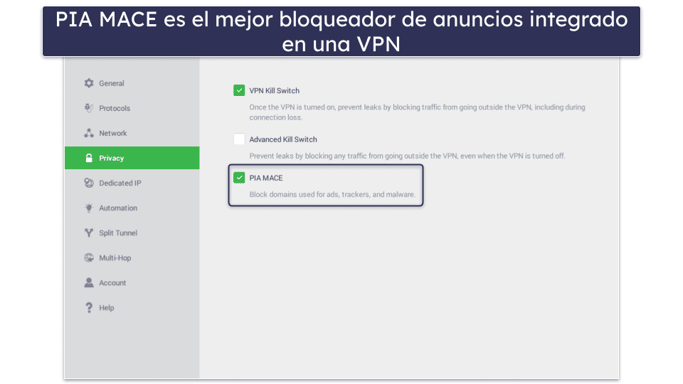 🥈2. Private Internet Access: Es una excelente VPN para descargar torrents en México