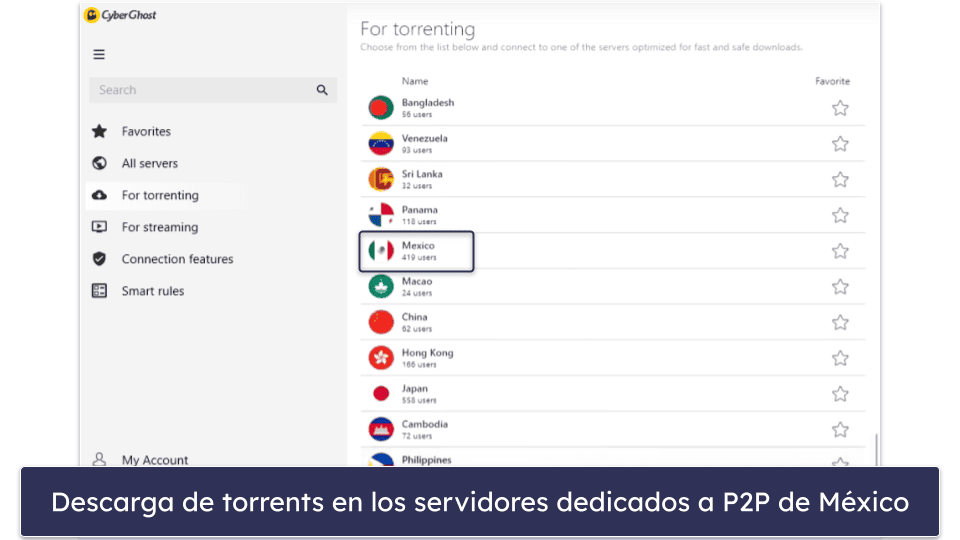 🥉3. CyberGhost VPN: Es una magnífica VPN cuya automatización facilita las conexiones en México