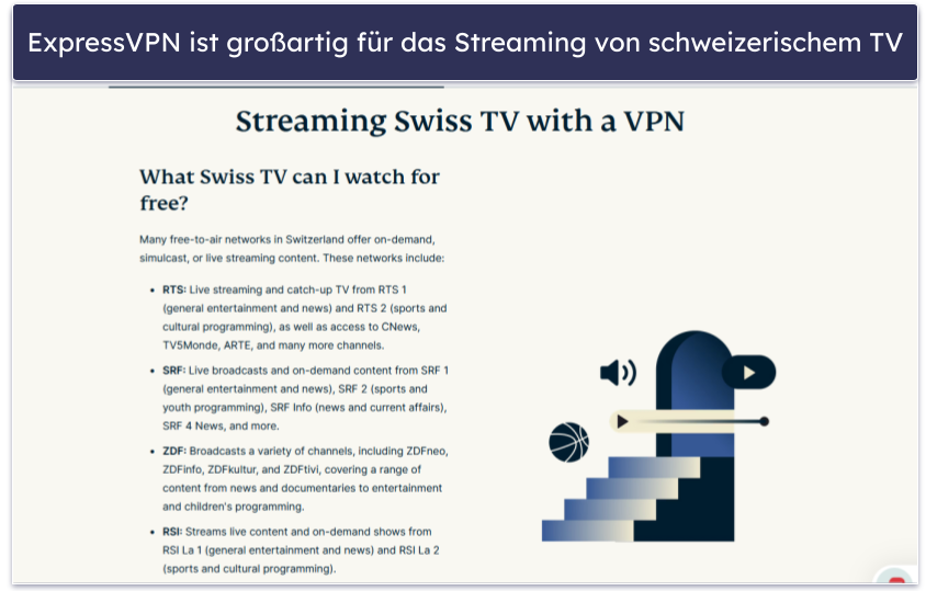 1. ExpressVPN – Bestes VPN für die Schweiz