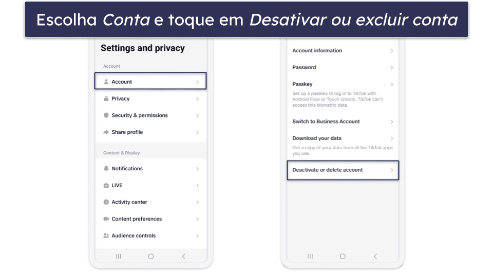 Como excluir sua conta do TikTok