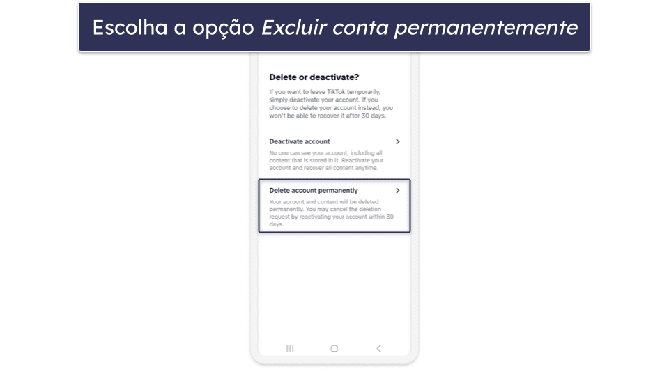 Como excluir sua conta do TikTok