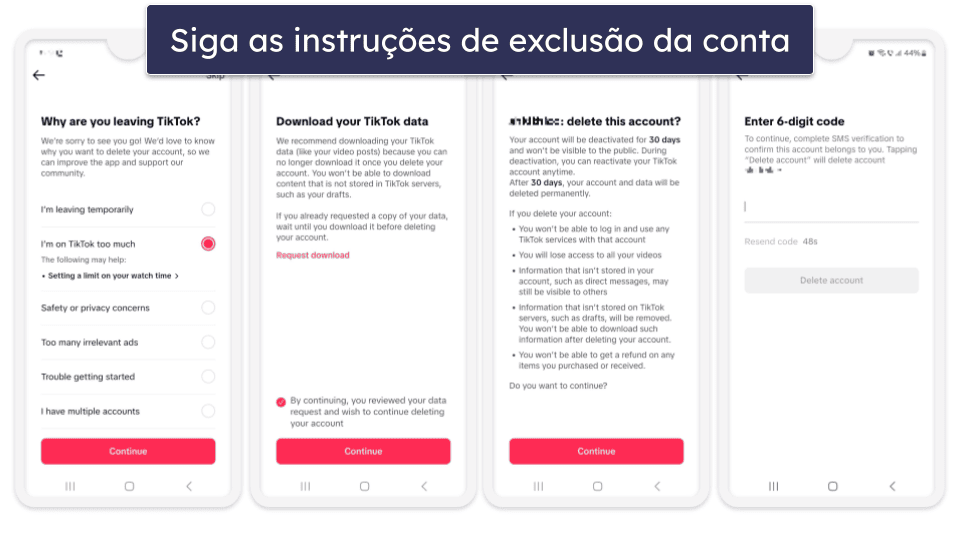 Como excluir sua conta do TikTok