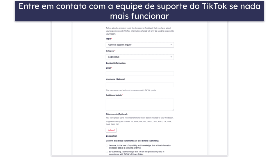 Como excluir sua conta do TikTok se você não tiver acesso a ela