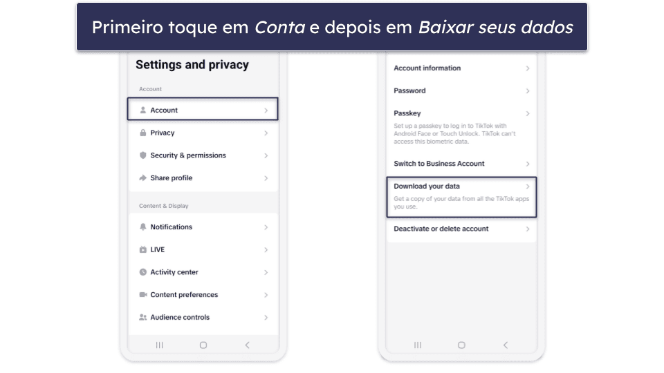Como fazer backup da sua conta do TikTok antes de excluí-la