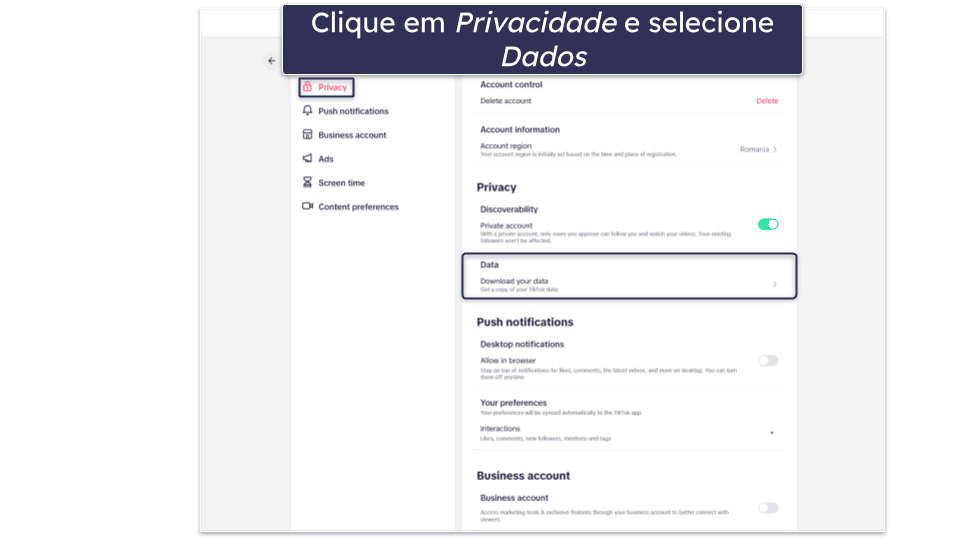 Como fazer backup da sua conta do TikTok antes de excluí-la
