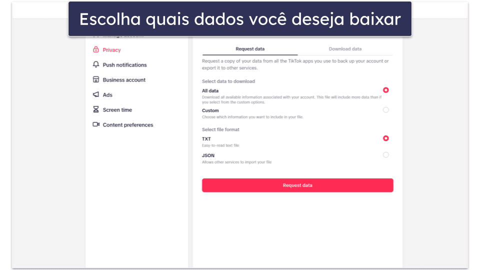 Como fazer backup da sua conta do TikTok antes de excluí-la